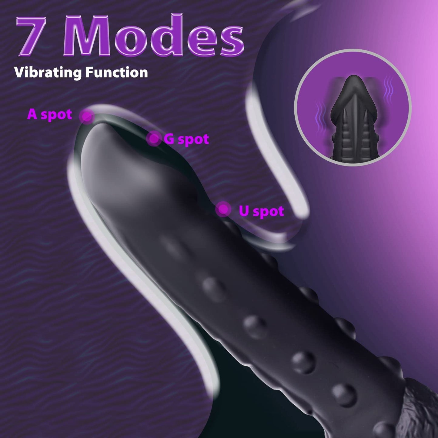 9-inch Realistic Thrusting Tentacle Dildo Vibrator with Suction Cup