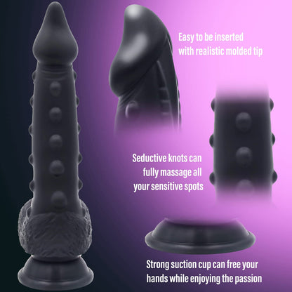 9-inch Realistic Thrusting Tentacle Dildo Vibrator with Suction Cup